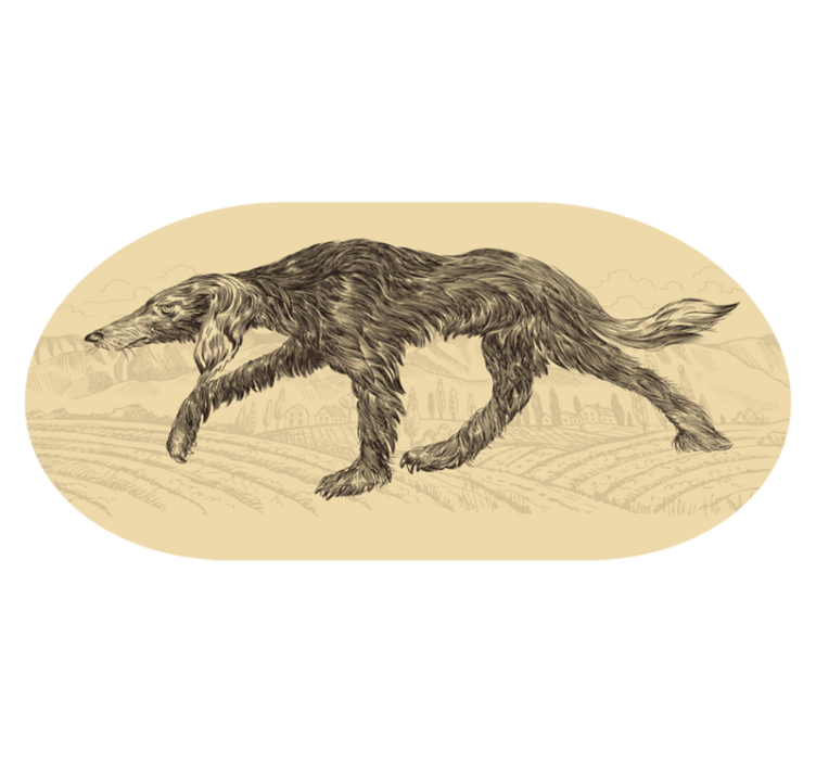 Elegant canine silhouette animal vinyl carpet - TenStickers