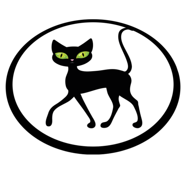 Charming black cat animal vinyl carpet - TenStickers