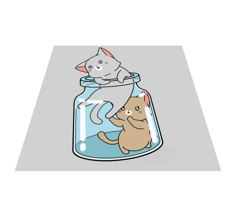 Cute cats jar animal vinyl carpet - TenStickers