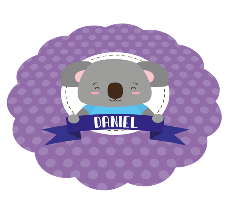 Cute koala with name nursery vinyl carpet - TenStickers