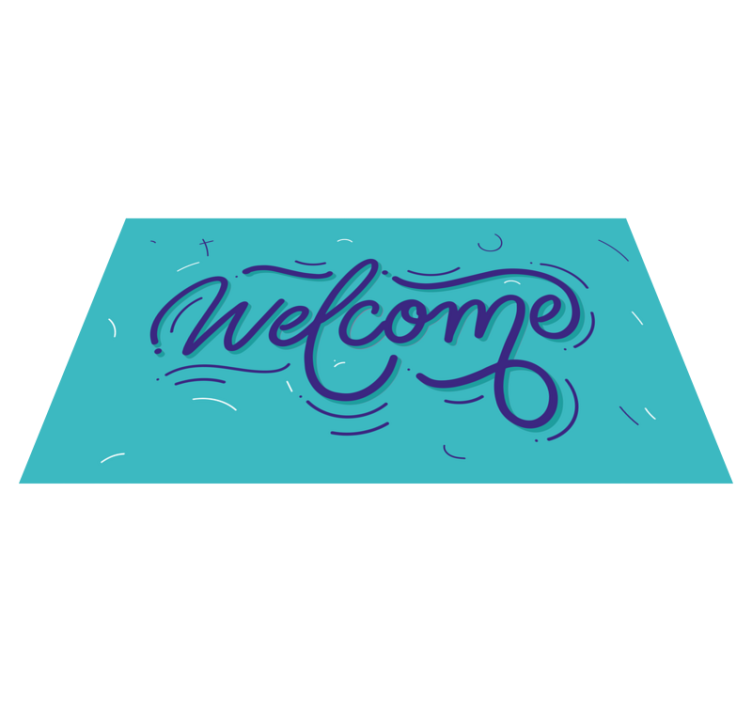 Welcome blue design entrance hall vinyl carpet - TenStickers