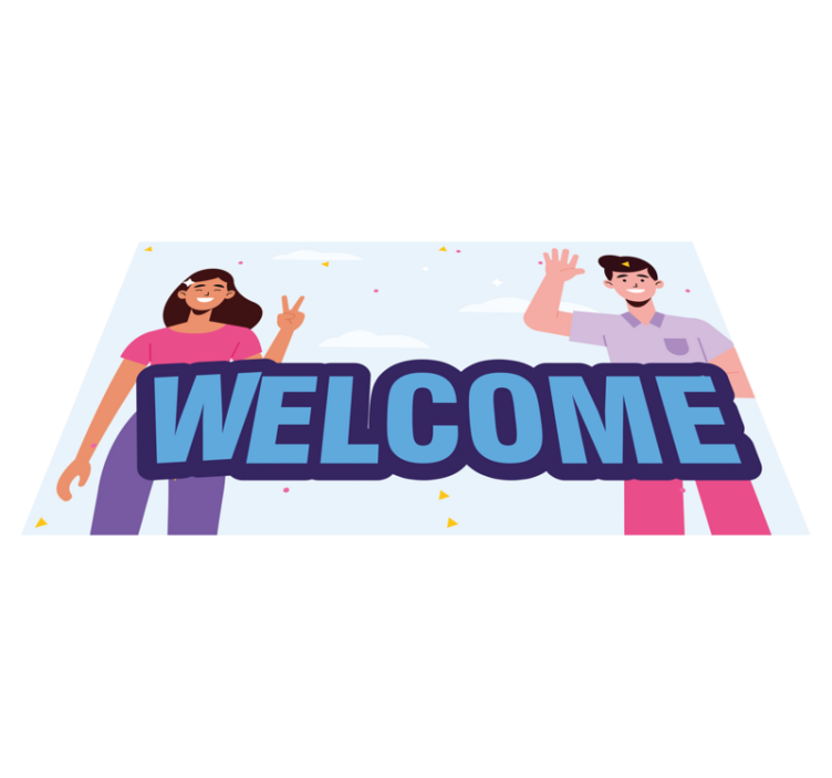 Welcome greetings entrance hall vinyl carpet - TenStickers