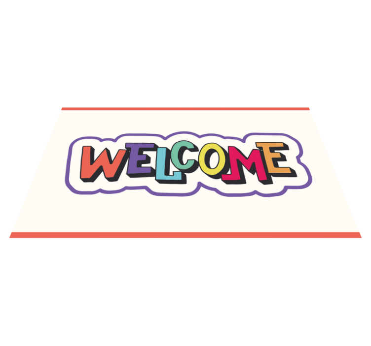 Colorful welcome sign entrance hall vinyl carpet - TenStickers