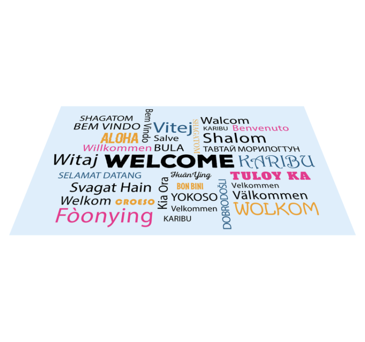 WELCOME EVERYONE ALOHA custom vinyl carpet - TenStickers