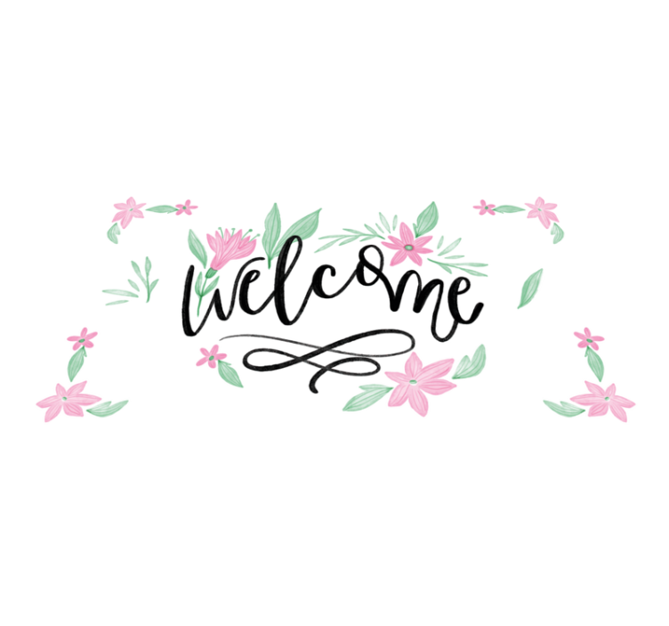 Welcome home flowers entrance hall vinyl carpet - TenStickers
