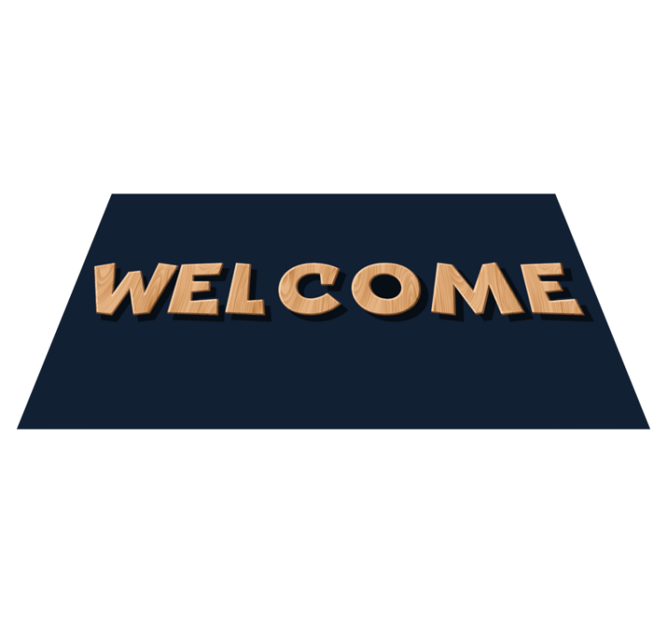 Welcome wooden sign entrance hall vinyl carpet - TenStickers