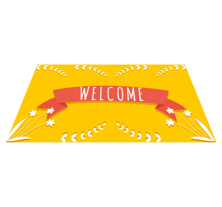 Yellow welcome greeting entrance hall vinyl carpet - TenStickers