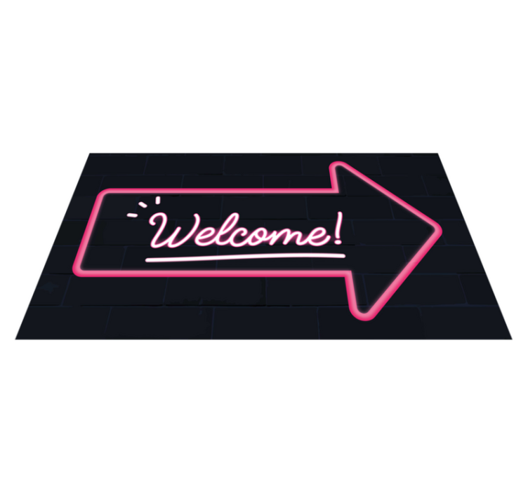 Welcome pink arrow entrance hall vinyl carpet - TenStickers