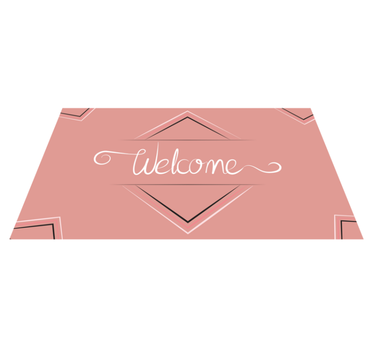 Pink welcome sign entrance hall vinyl carpet - TenStickers