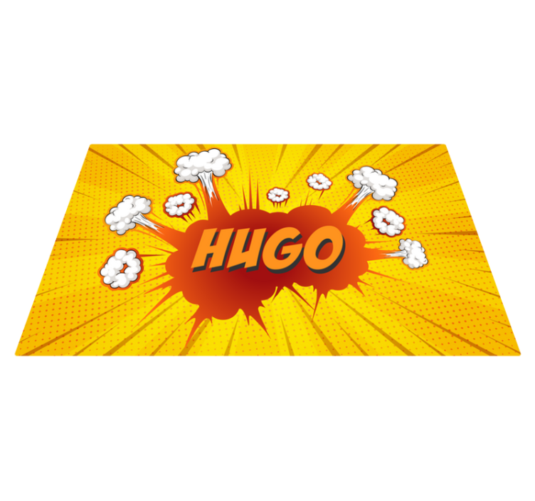 Comic explosion with name custom vinyl carpet - TenStickers