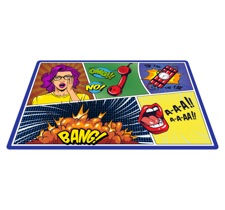 Comic style reactions teen vinyl carpet - TenStickers