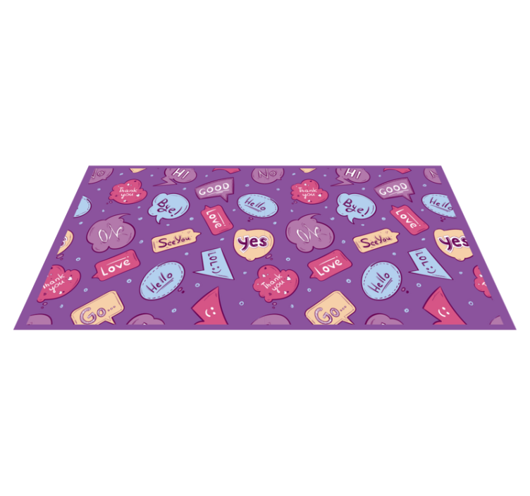 Colorful Message Bubbles custom vinyl carpet - TenStickers