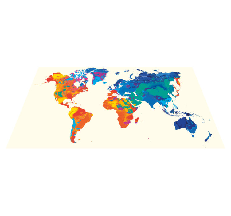World map vinyl carpet vivid global atlas - TenStickers