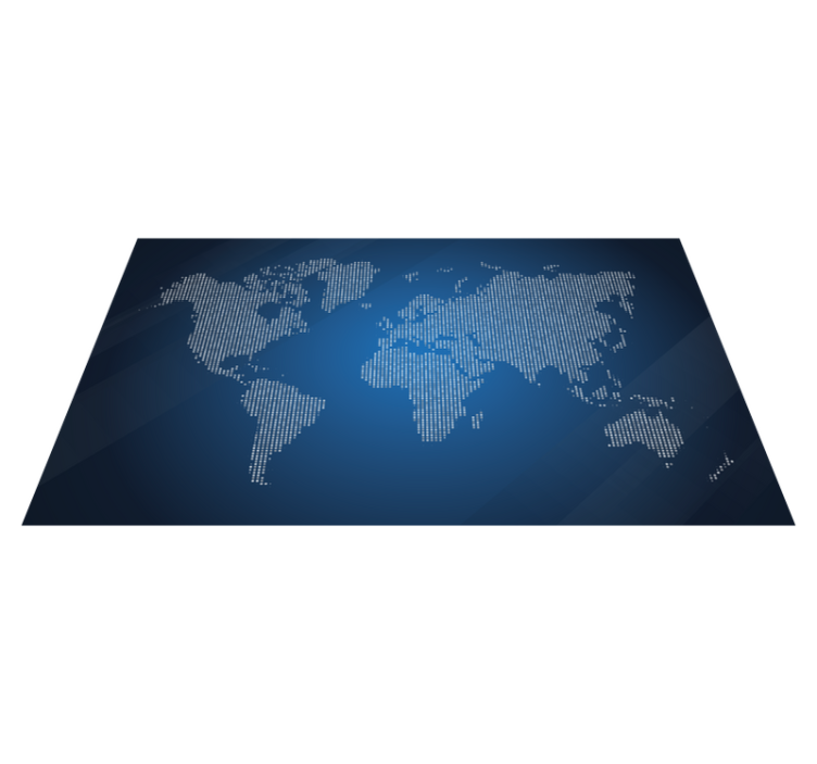 Blue graphic design world map vinyl carpet - TenStickers