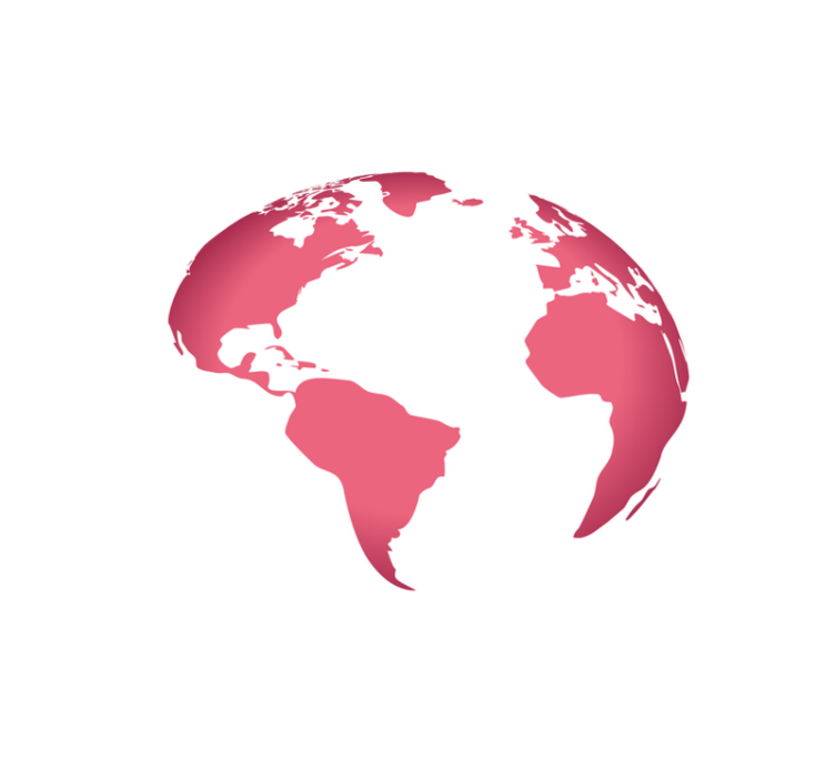 Pink Globe Map world map vinyl carpet - TenStickers