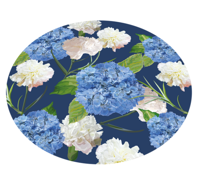 Floral vinyl carpet with hydrangea design - TenStickers