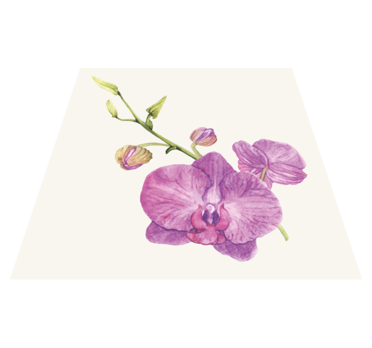 Purple Orchid Blooms floral vinyl carpet - TenStickers