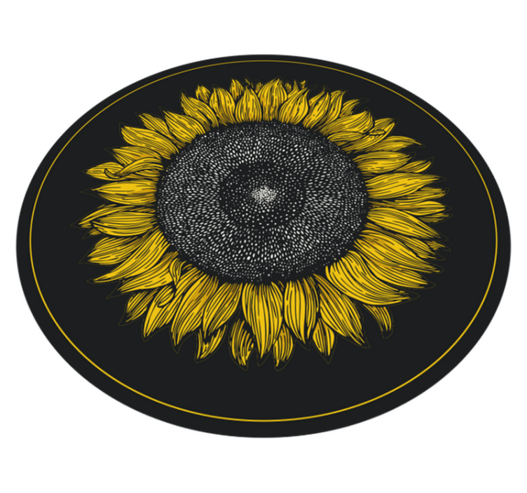 Big sunflower design floral vinyl carpet - TenStickers