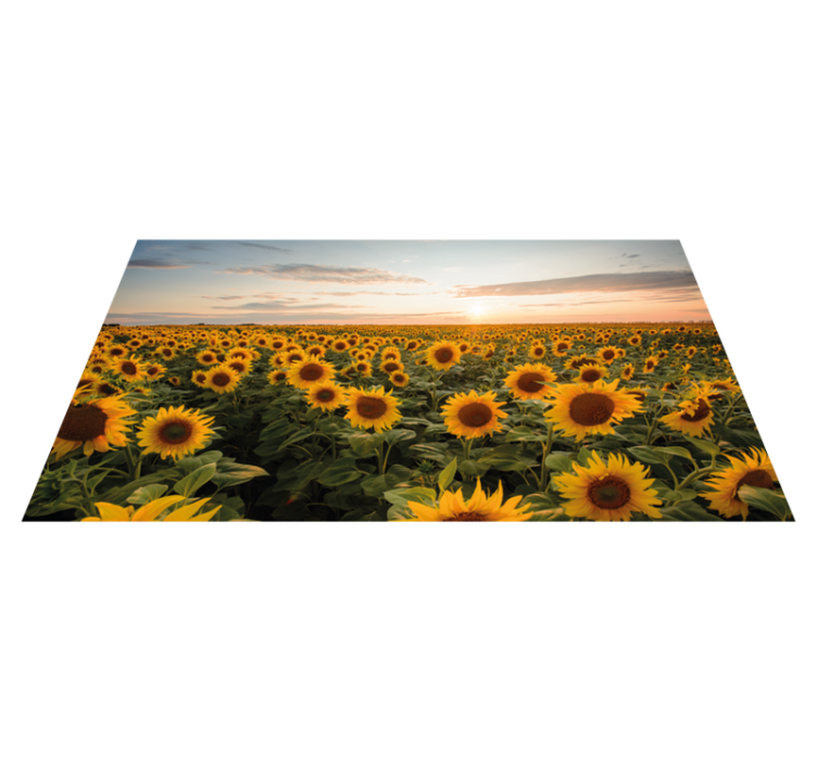 Sunflower Field Serenity floral vinyl carpet - TenStickers