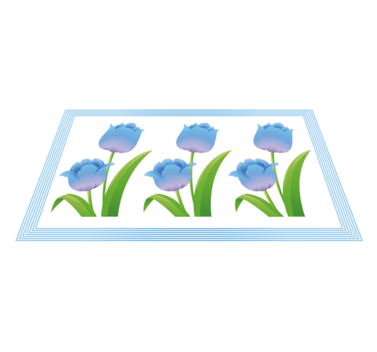Blue Tulip Display floral vinyl carpet - TenStickers