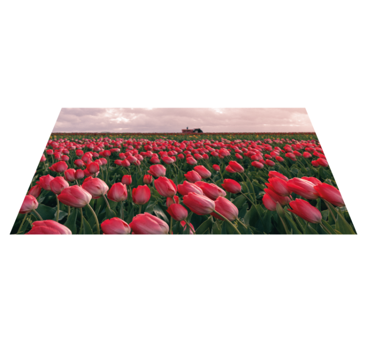 Vibrant Tulip Field nature vinyl carpet - TenStickers