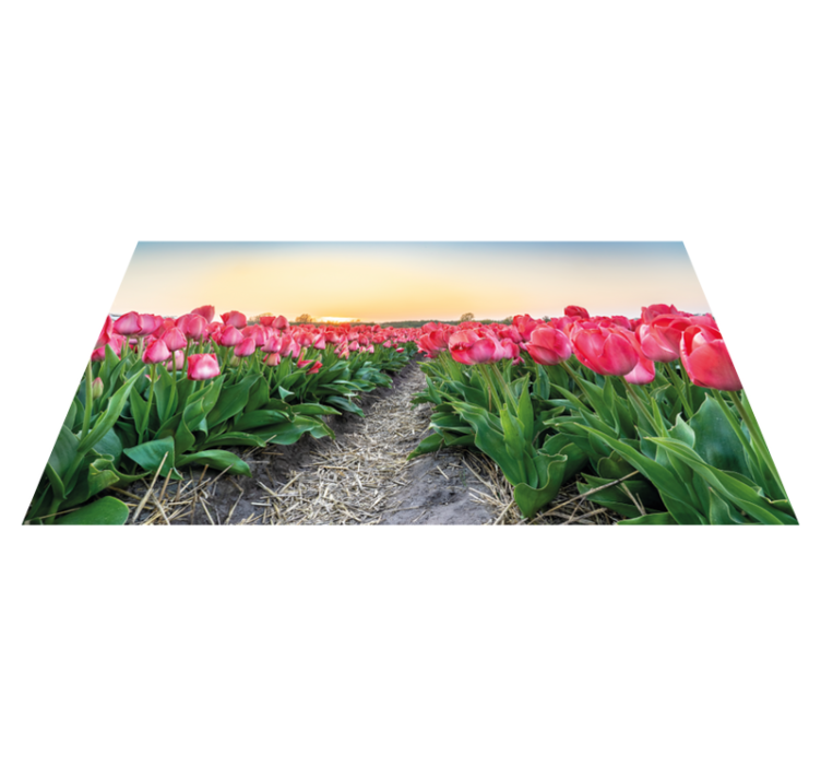 Tulip Field Perspective floral vinyl carpet - TenStickers