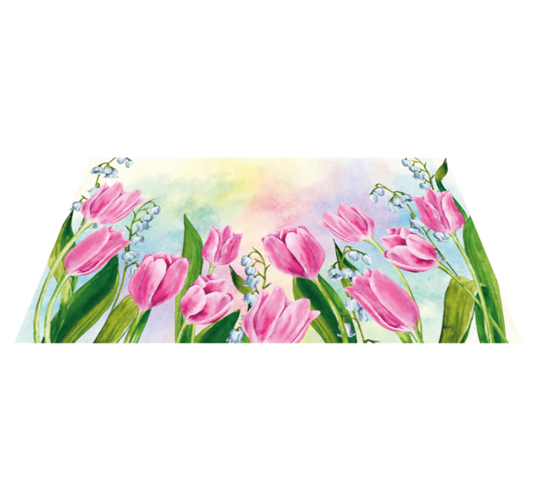 tulip painting floral rug - TenStickers