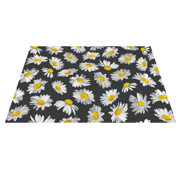 Daisy grey motif floral vinyl carpet - TenStickers