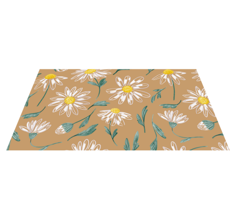 Daisy Blossom Motif floral vinyl carpet - TenStickers