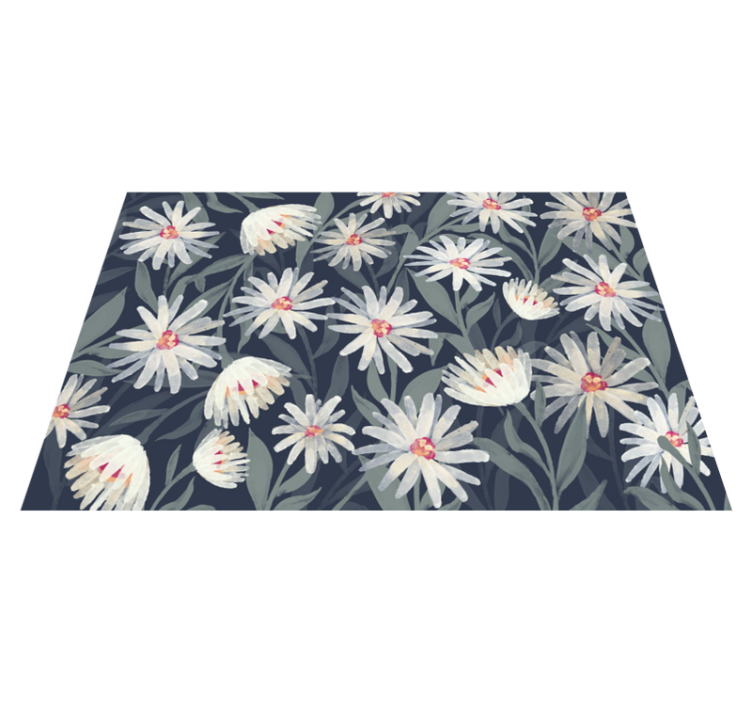 Floral vinyl carpet floral white daisies - TenStickers