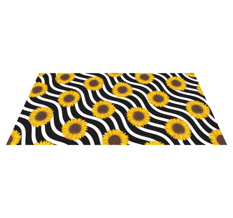 Sunflower Wave Pattern floral vinyl carpet - TenStickers