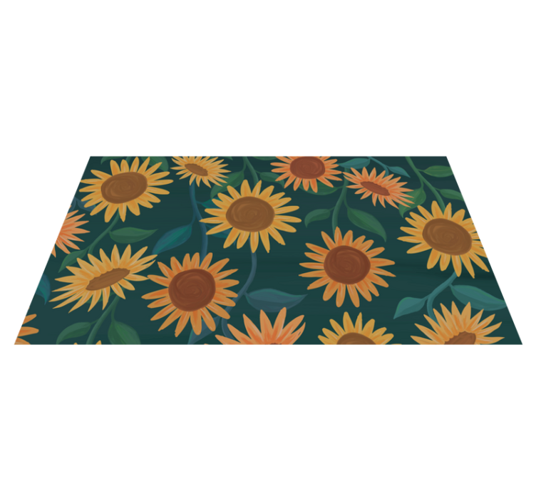 Vintage sunflower pattern floral vinyl carpet - TenStickers