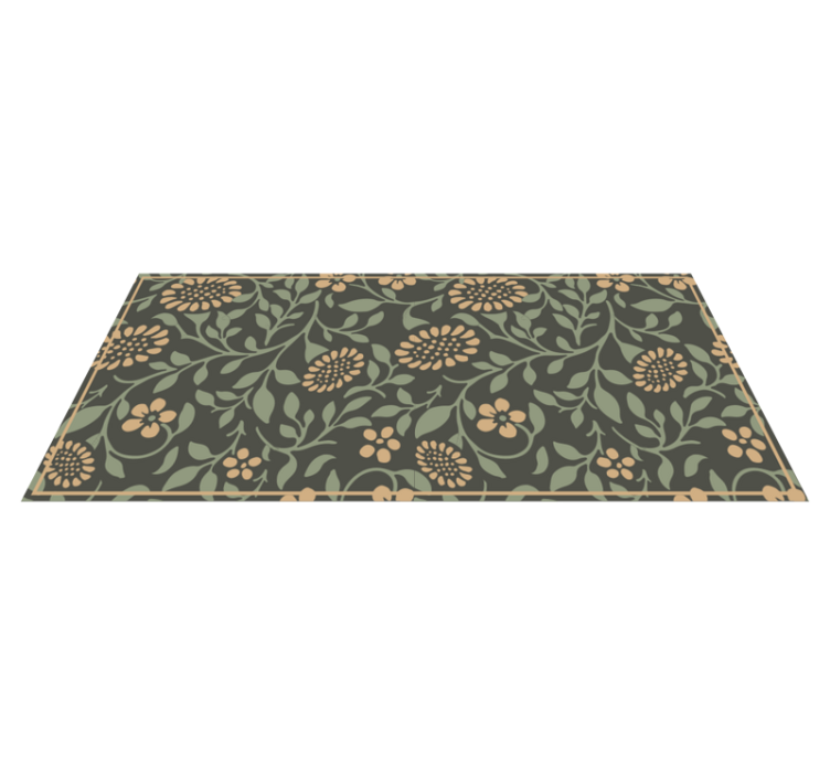 Sunflower green pattern floral vinyl carpet - TenStickers