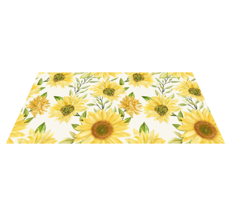 Sunflower Flower Composition floral vinyl carpet - TenStickers