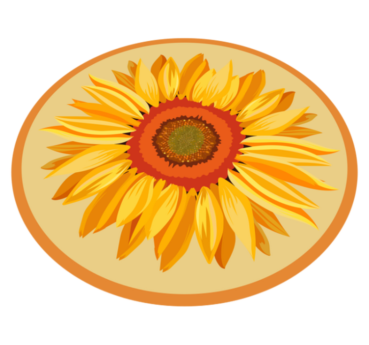 Sunflower Round floral vinyl carpet - TenStickers