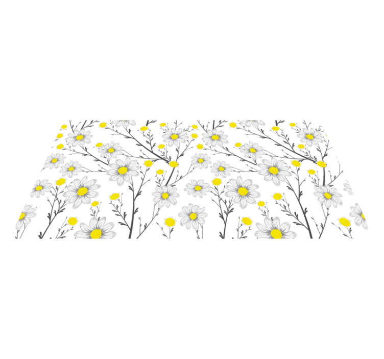 Yellow Floral Motif floral vinyl carpet - TenStickers