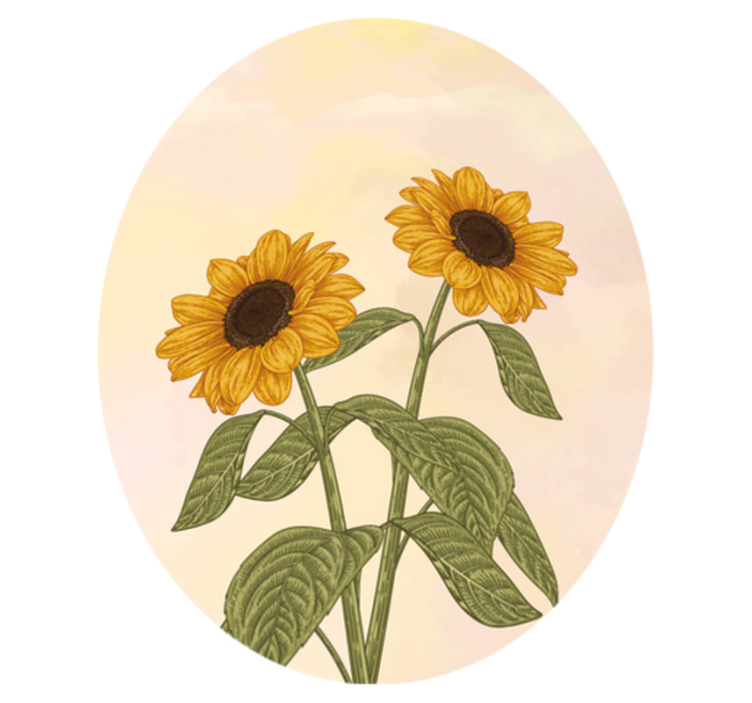 Sunflower Embrace floral vinyl carpet - TenStickers