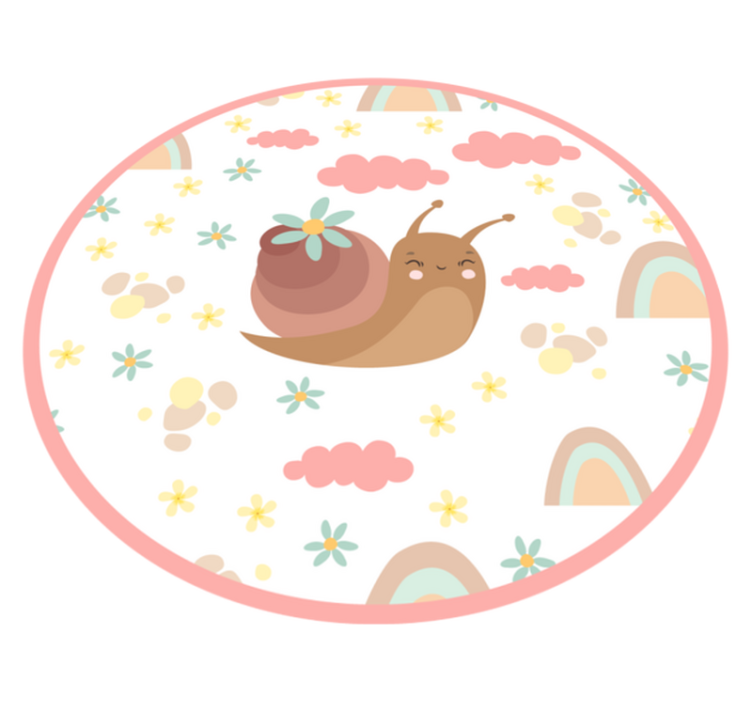 Cheerful Snail Illustration nursery vinyl carpet - TenStickers