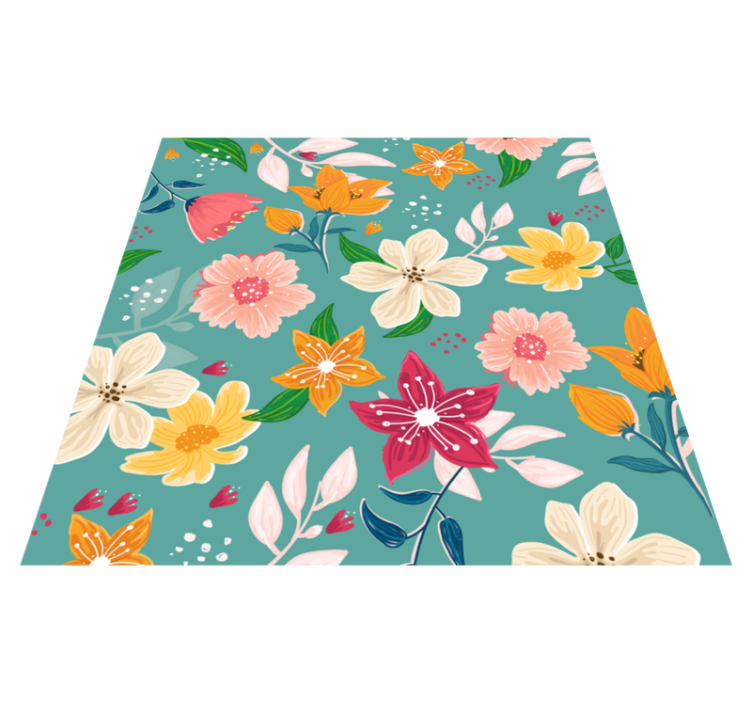 Floral pattern play floral vinyl carpet - TenStickers