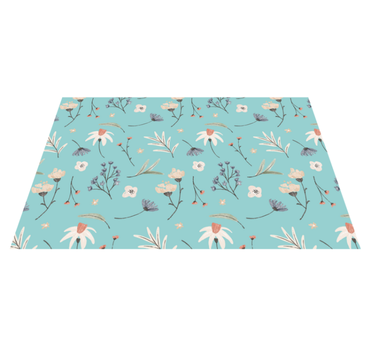 Floral vinyl carpet with blooming floral designs - TenStickers