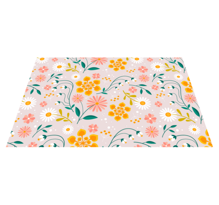 Floral vinyl carpet in daisy field design - TenStickers