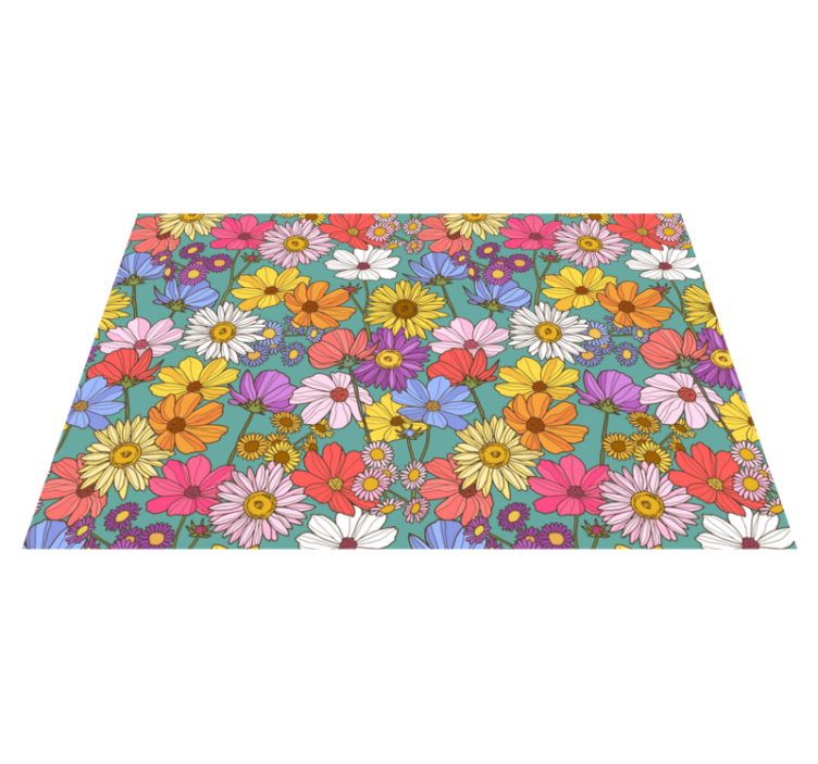 Bright colorful motif floral vinyl carpet - TenStickers