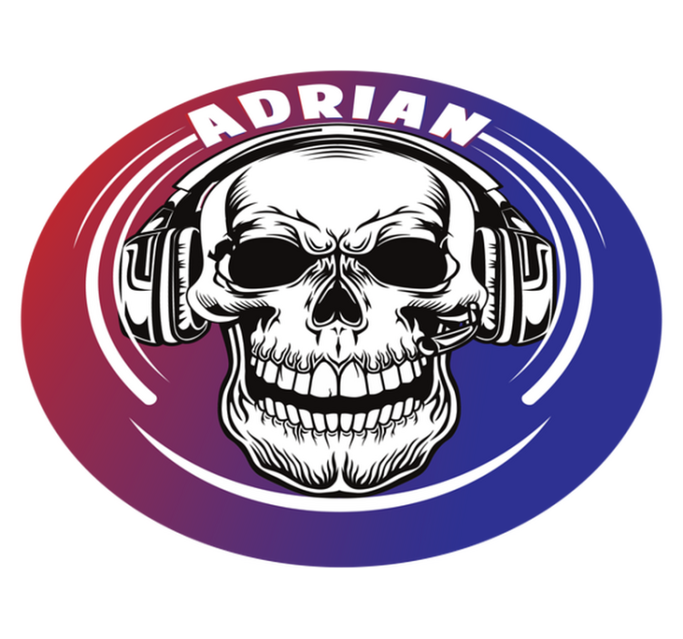 Custom skull headphones teen vinyl carpet - TenStickers