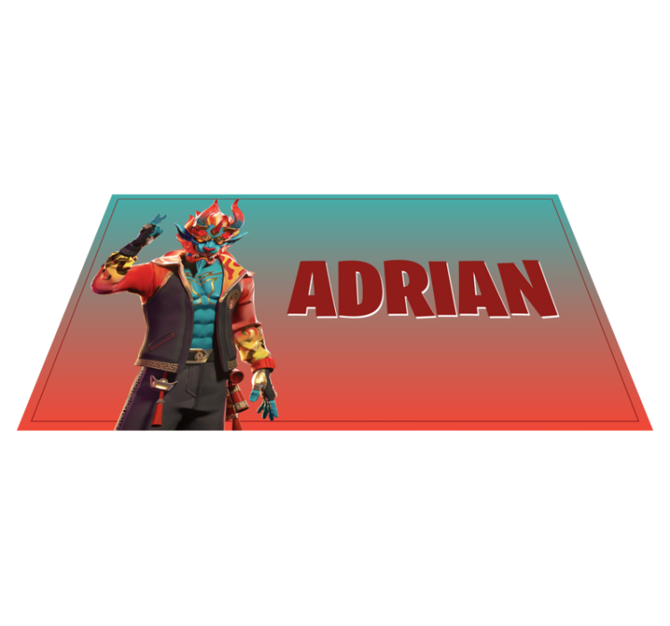 Gaming character with name teen vinyl carpet - TenStickers