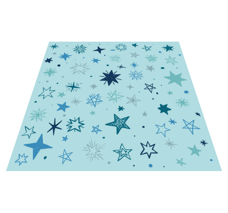 Blue night pattern star vinyl carpet - TenStickers