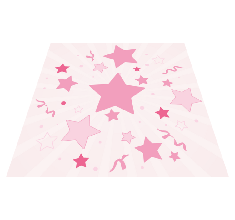 Pink festive motif star vinyl carpet - TenStickers