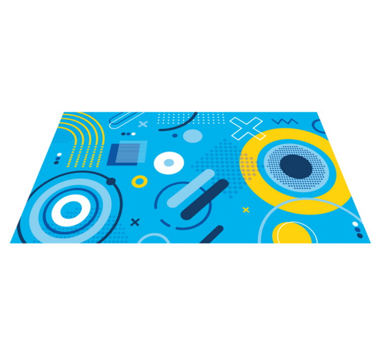 Blue modern motif geometric vinyl carpet - TenStickers