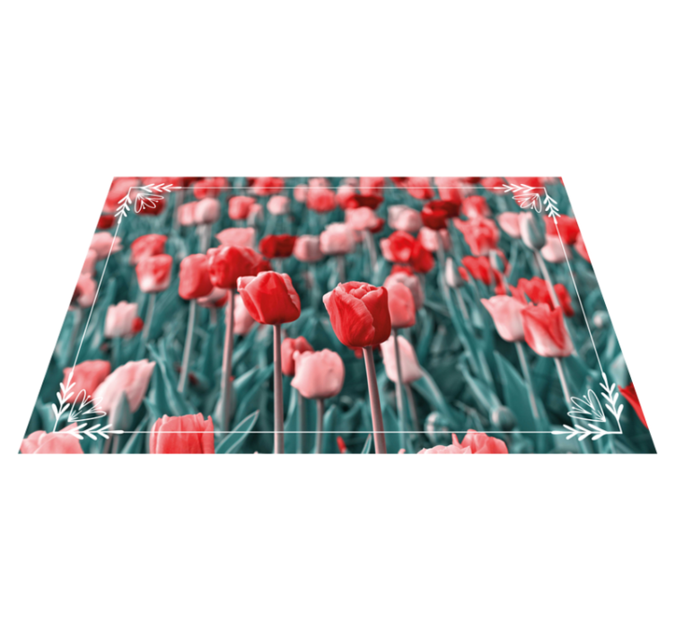 Tulip Field Scene floral vinyl carpet - TenStickers