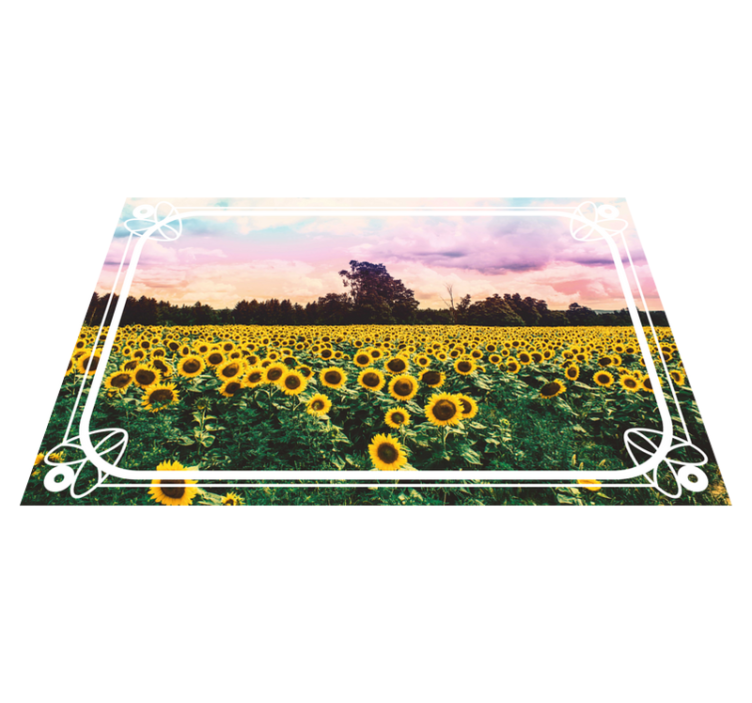 Sunflower Field Scene nature vinyl carpet - TenStickers
