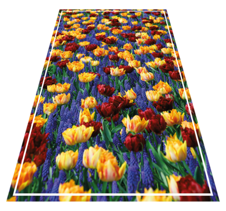 Floral vinyl carpet tulip garden design - TenStickers